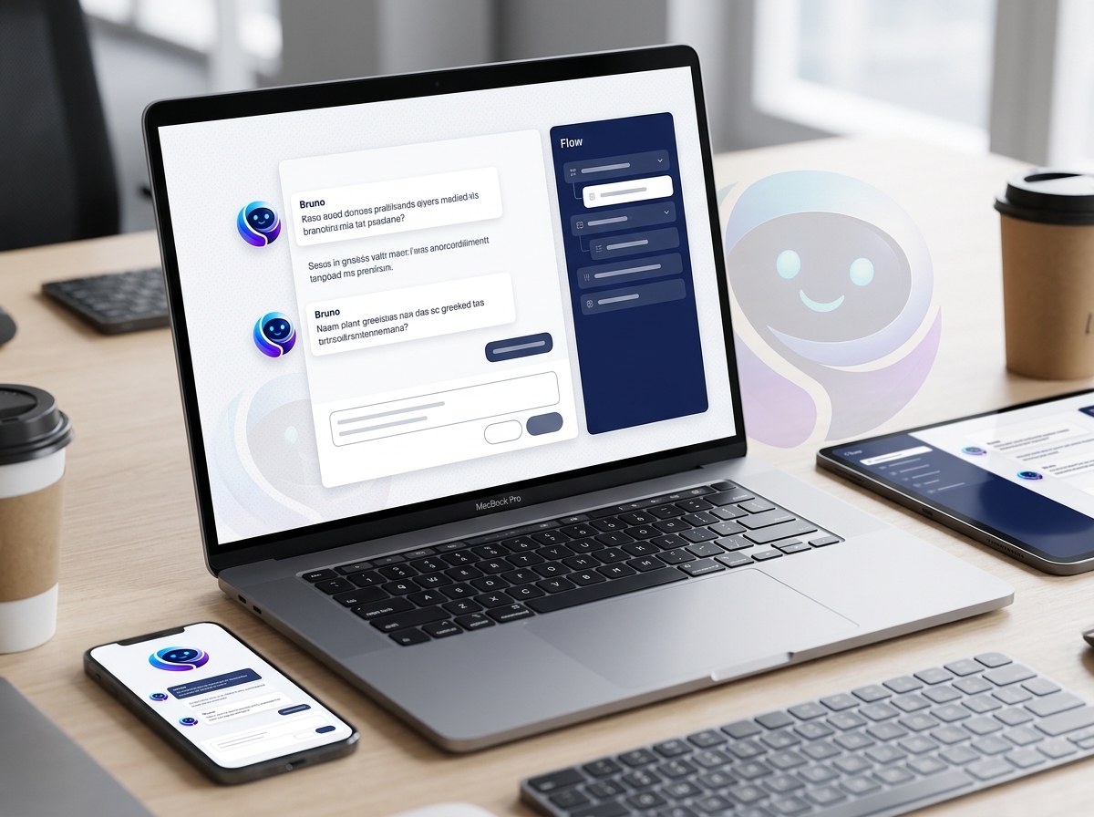 Bruno guiding a business launch from answers to completed assets